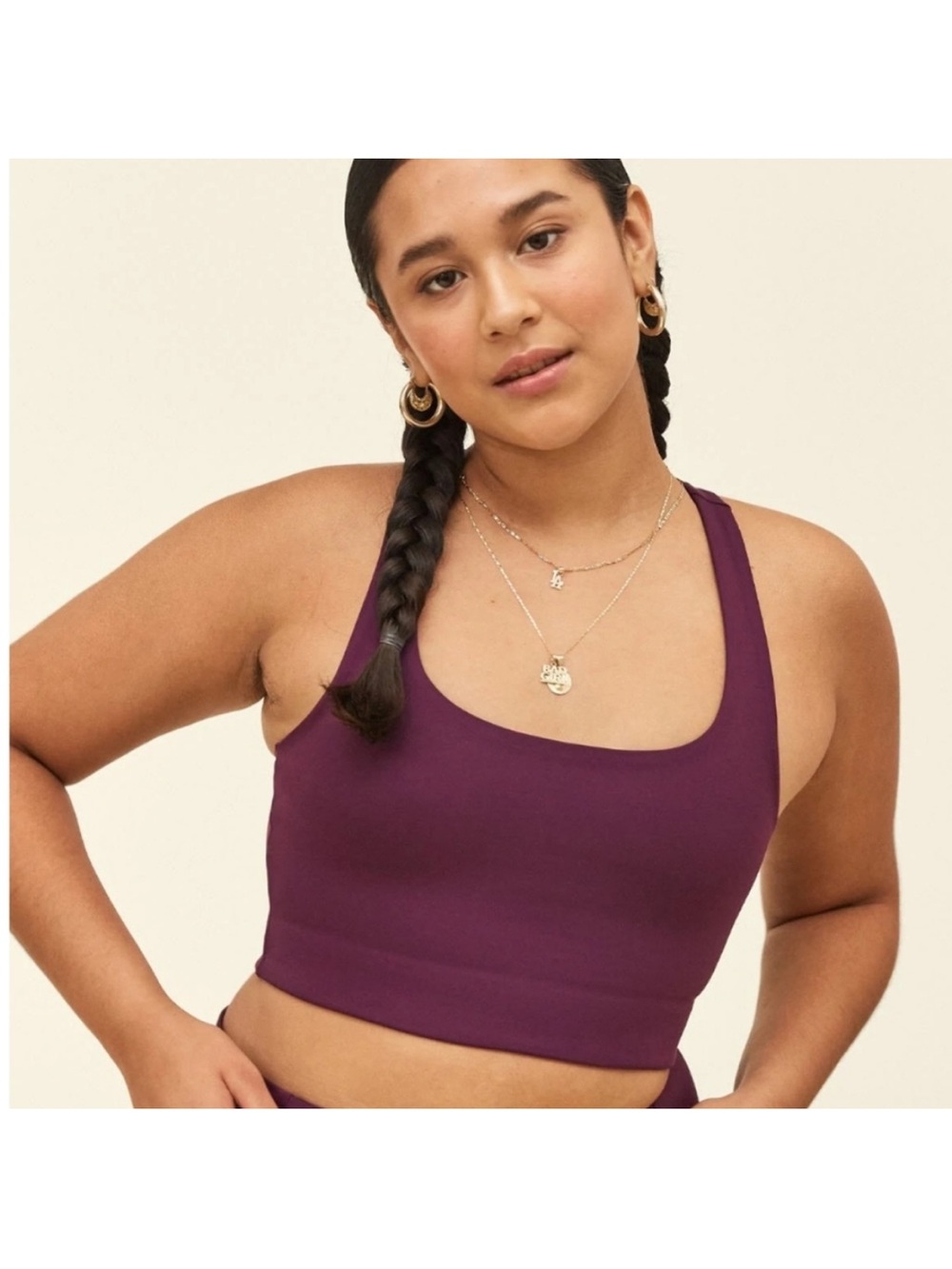 girlfriend collective Plum Scoop Neck Bra
